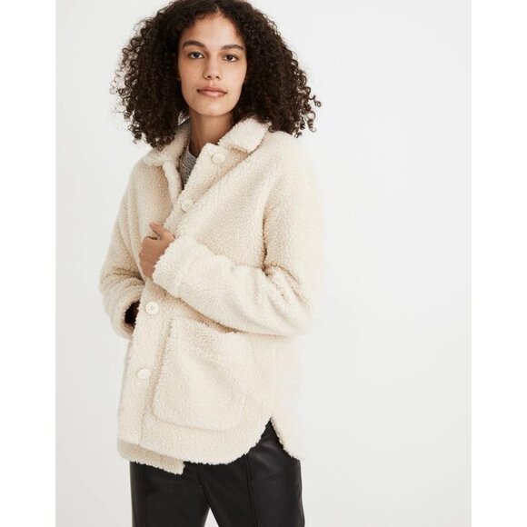 Madewell Jackets & Blazers - MADEWELL Women's Sherpa Walton Shirt-Jacket Size XXS In Bleached Linen